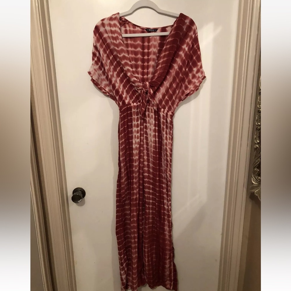 Shein Size XS Orange Boho Tye Die Jumpsuit Jumper Pantsuit